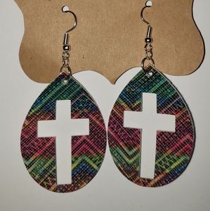 Faux leather earrings